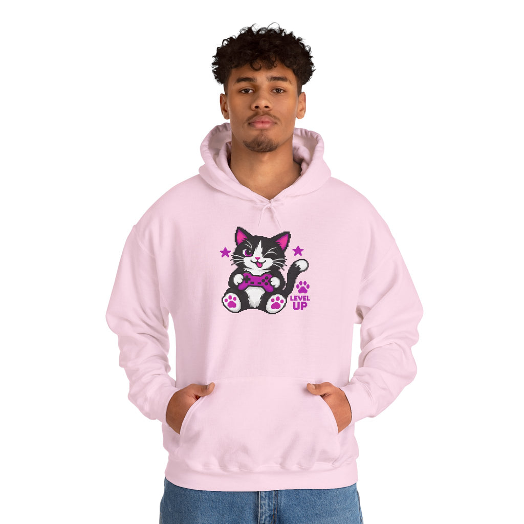 Cute Cat Hoodie - "Level Up"