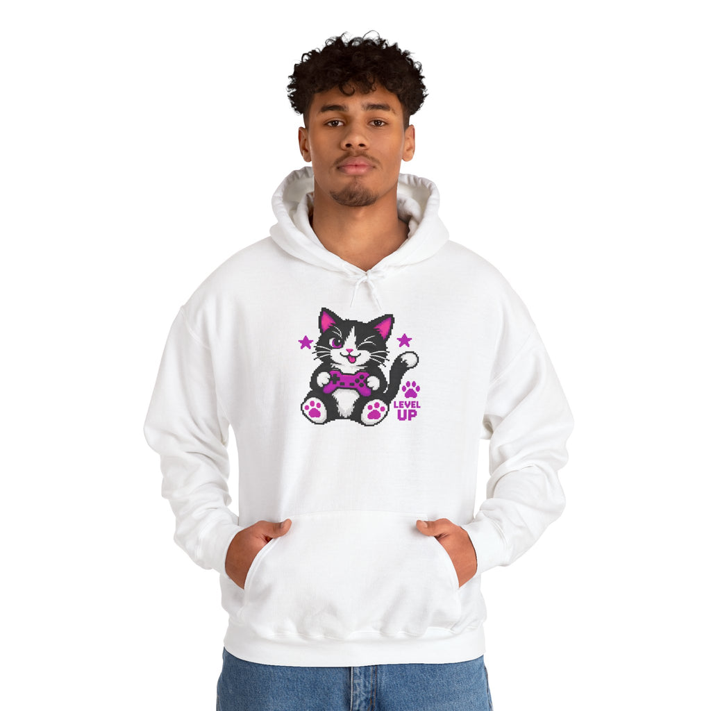 Cute Cat Hoodie - "Level Up"