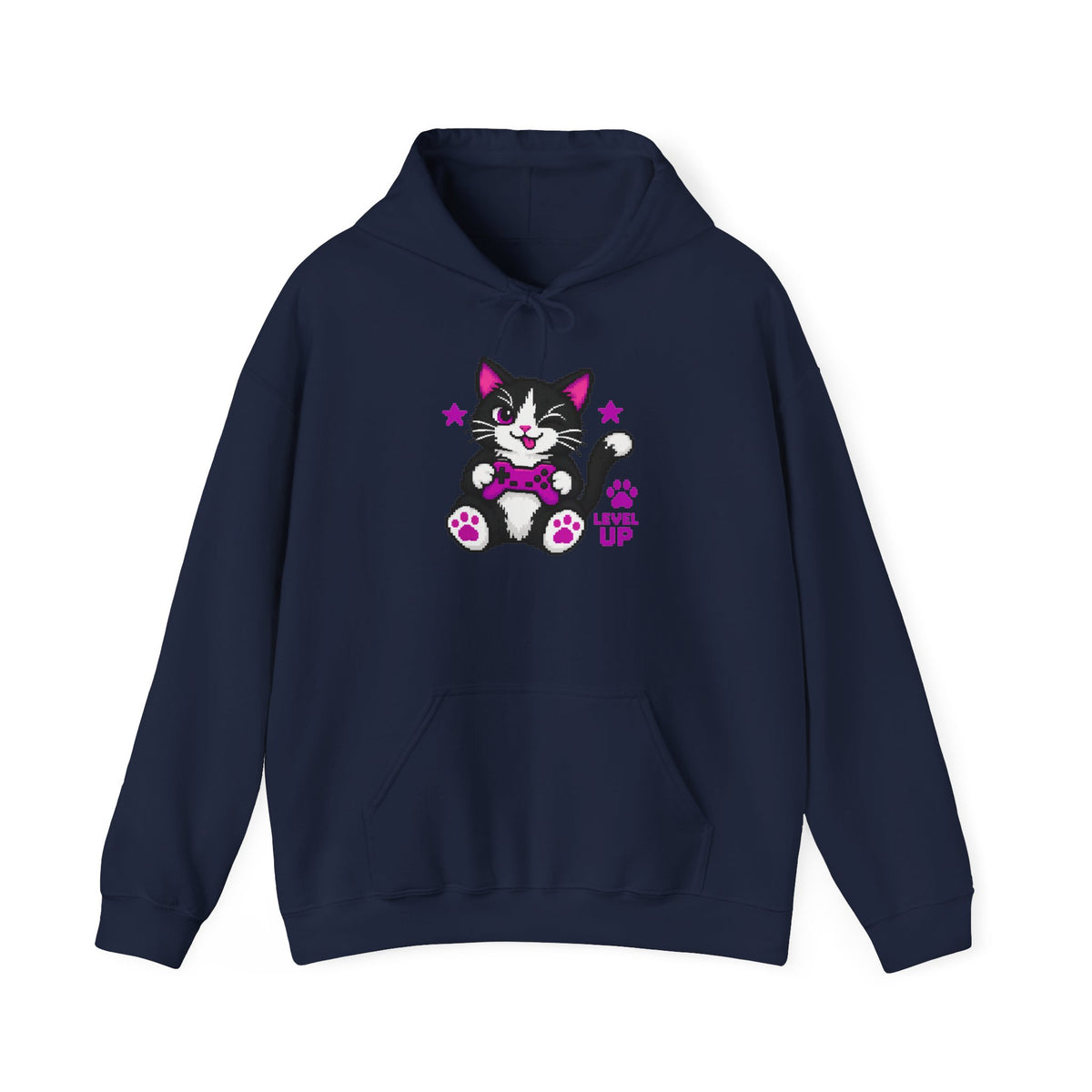 Cute Cat Hoodie - "Level Up"