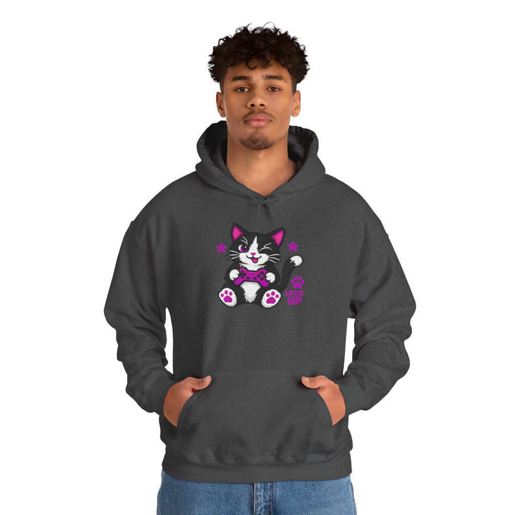 Cute Cat Hoodie - "Level Up"