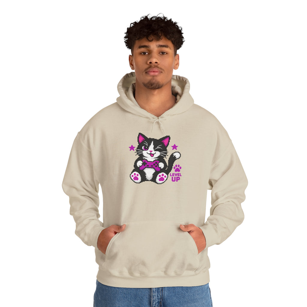 Cute Cat Hoodie - "Level Up"