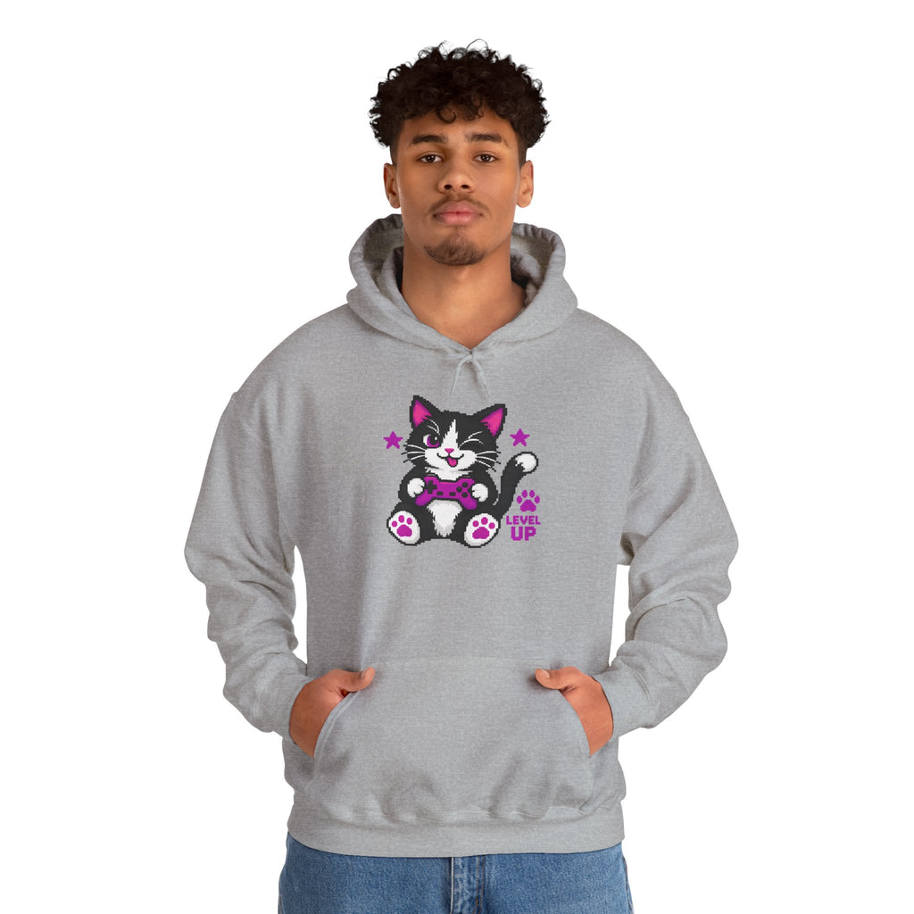 Cute Cat Hoodie - "Level Up"