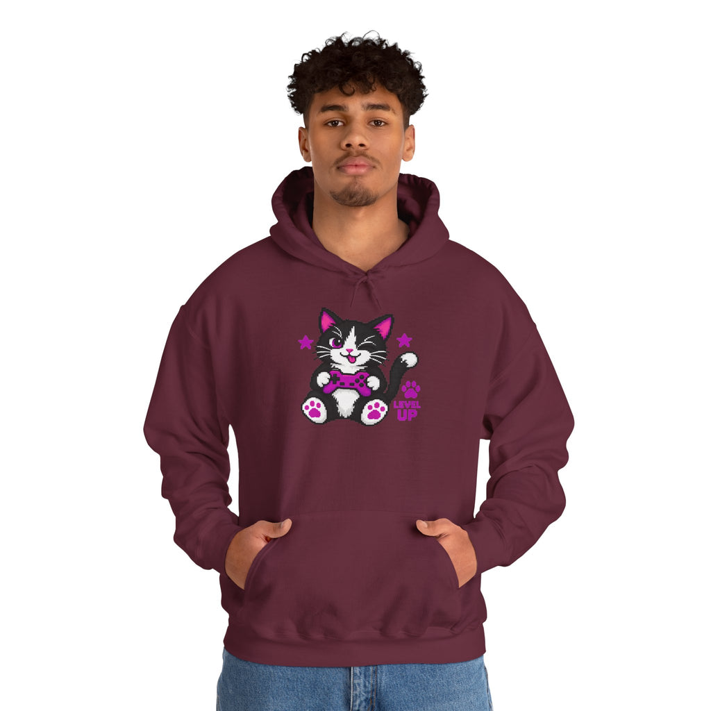 Cute Cat Hoodie - "Level Up"