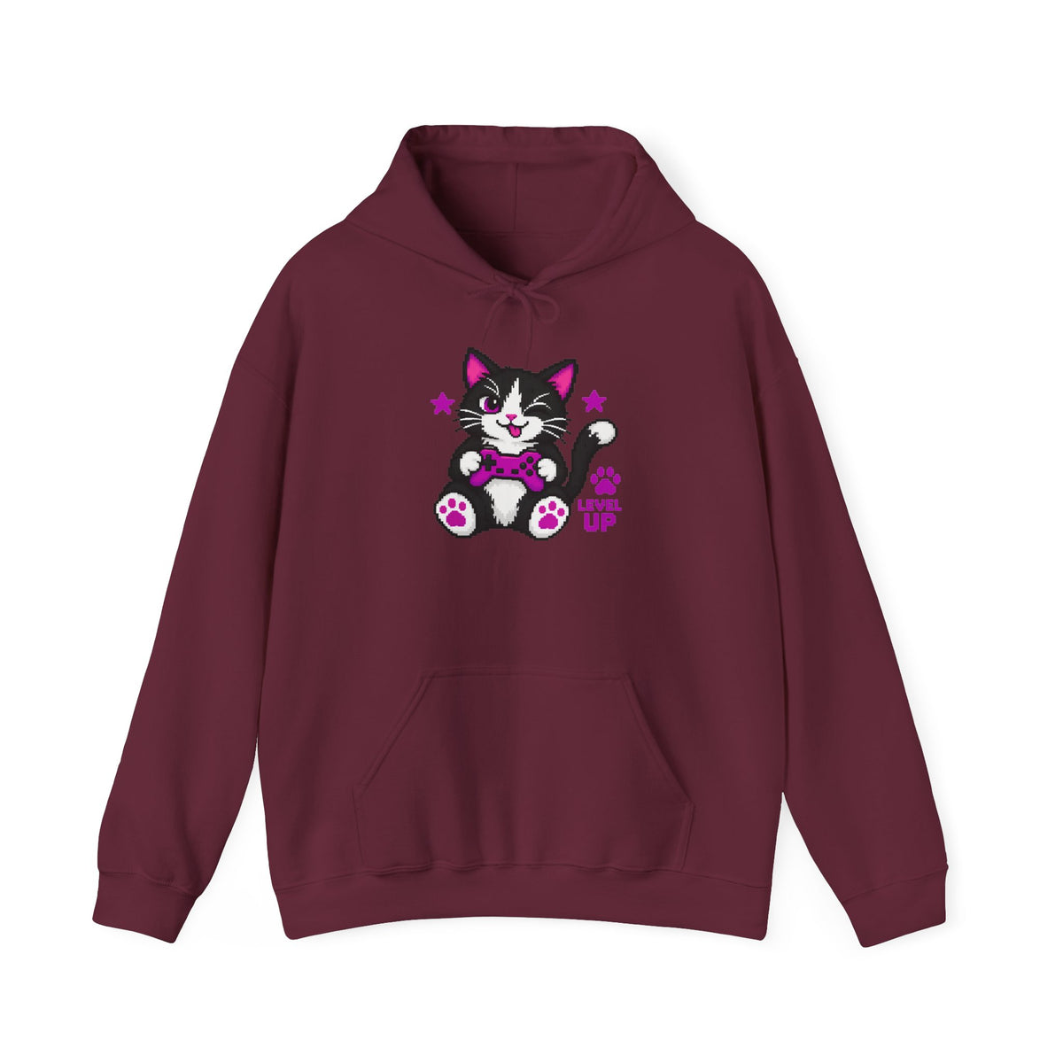 Cute Cat Hoodie - "Level Up"