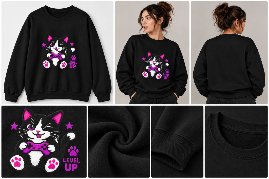 Level Up Gamer Cat Sweatshirt