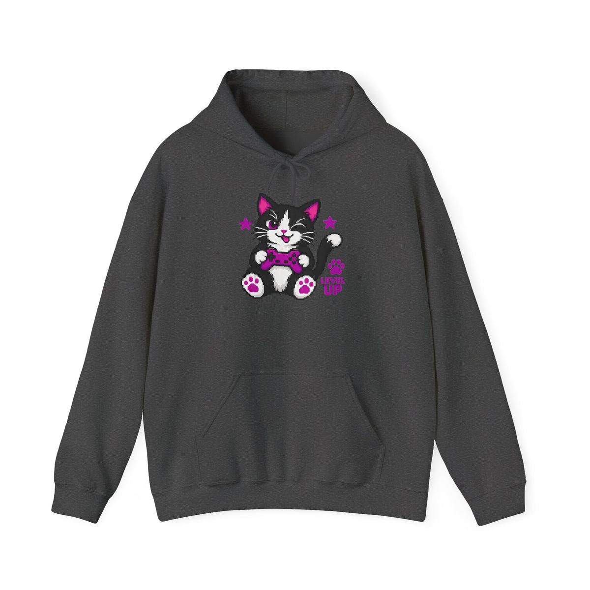 Cute Cat Hoodie - "Level Up"