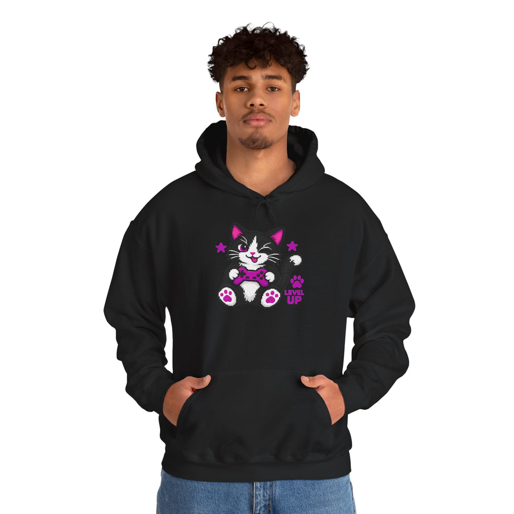 Cute Cat Hoodie - "Level Up"