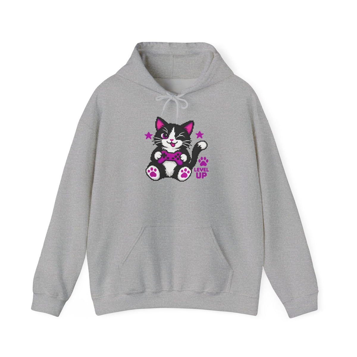 Cute Cat Hoodie - "Level Up"