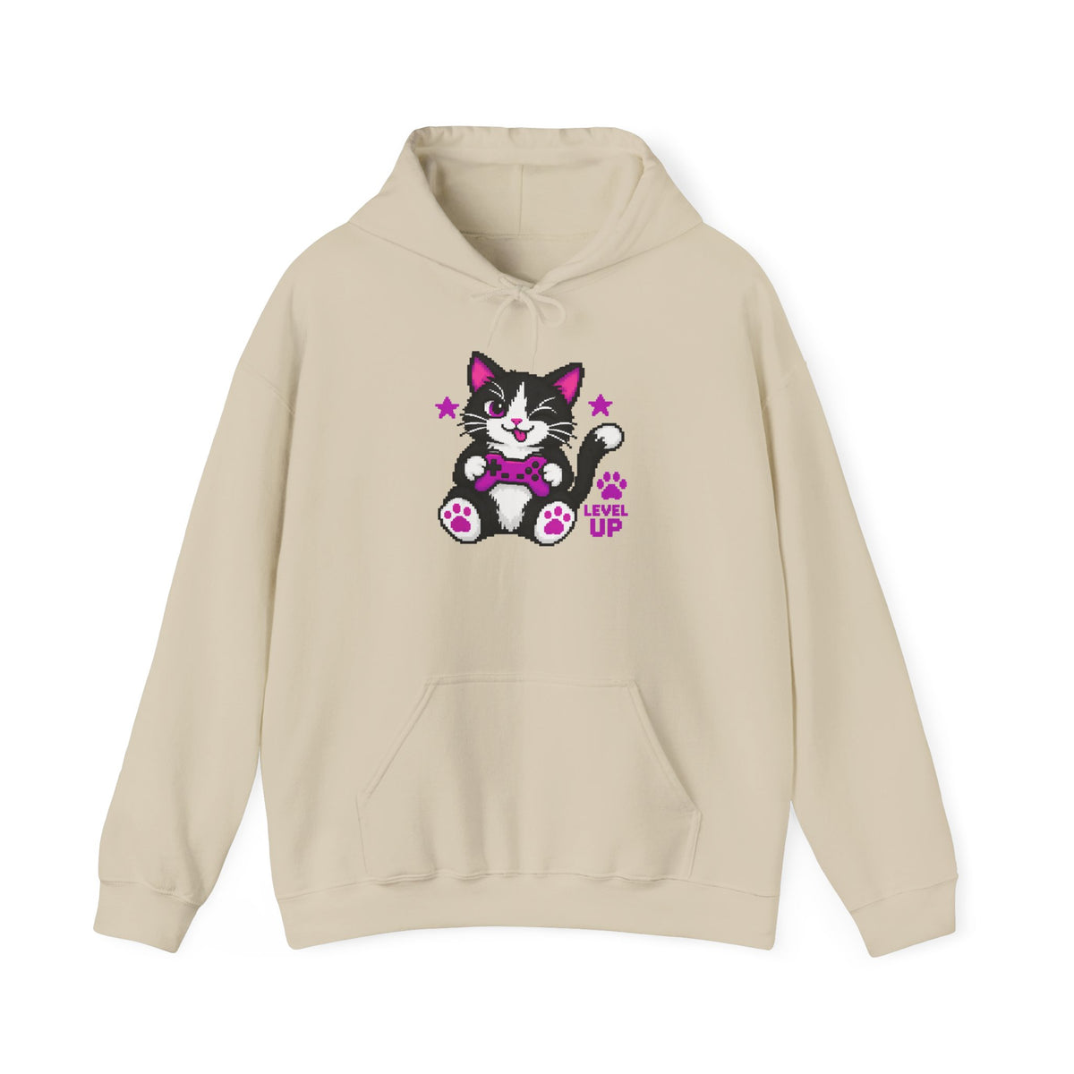 Cute Cat Hoodie - "Level Up"